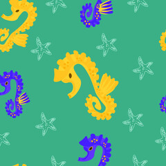 pattern with sea horse