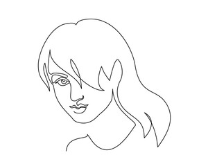 Abstract beautiful woman face on white background.