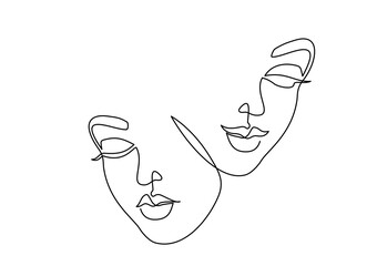 Abstract beautiful woman face on white background.