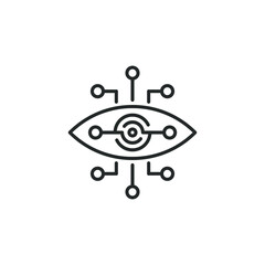 Bionic eye. Artificial intelligence icon concept isolated on white background. Vector illustration