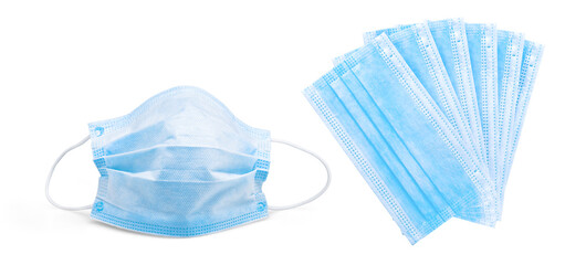 Many medical disposable masks for protection. Surgical mask.