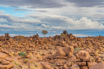 Massive Dolerite Rock Formations at Giant's Playground near Keetmanshoop, Namibia © ggfoto
