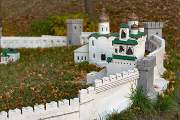 The layout of the fortress. The layout of the Mozhayskiy Kremlin, fortresse and churche.