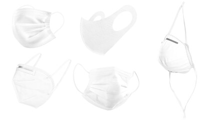 Many medical disposable masks for protection. Surgical mask.