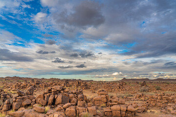 Naklejka premium Massive Dolerite Rock Formations at Giant's Playground near Keetmanshoop, Namibia