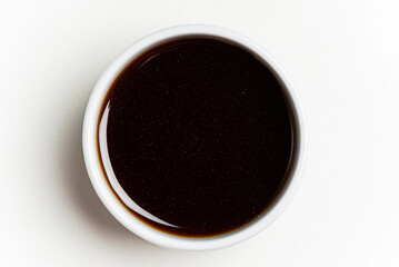 soy sauce on the white background