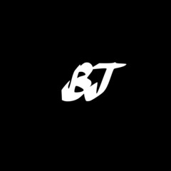 BJ initial handwriting logo for identity