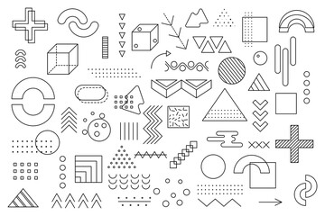 Memphis geometric elements for design. Vector illustration for web, sale, posters, advertising, template, promotion.