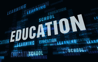 Education learning and school text abstract concept illustration