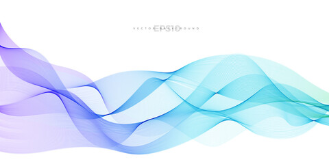 Wave vector element with abstract blue gradient lines for website, banner and brochure, Curve flow motion illustration, Vector lines, Modern background design.