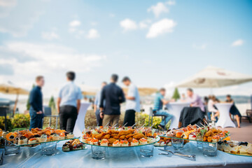 Aperitifs at a rooftop party. 