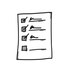 Check list doodle vector icon. Drawing sketch illustration hand drawn line eps10