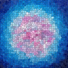 abstract nature marble plastic stony mosaic tiles texture background with black grout - blue and pink colors