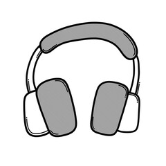 Headphone doodle vector icon. Drawing sketch illustration hand drawn line eps10