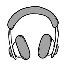 Headphone doodle vector icon. Drawing sketch illustration hand drawn line eps10