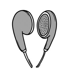 Earphone doodle vector icon. Drawing sketch illustration hand drawn line eps10
