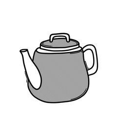 Teapot doodle vector icon. Drawing sketch illustration hand drawn line eps10