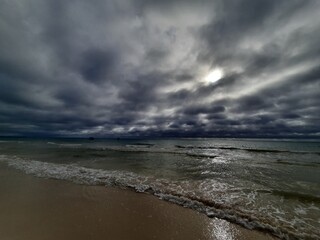 Storm clouds over the sea