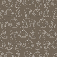 pattern of vegetables tomatoes broccoli and hot chili vector image