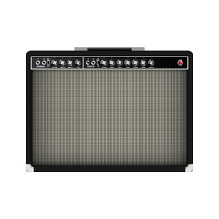 Realistic classic guitar amplifier, vector illustration