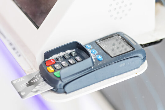 Payment using a debit credit bank card via a payment terminal