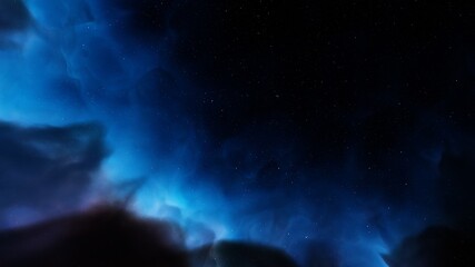 Naklejka na ściany i meble colorful space background with stars, nebula in deep space 3d render