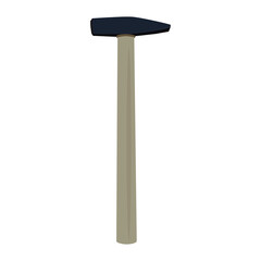 Hammer, hand work tool, flat vector illustration isolated on white background. Mini sledge hammer