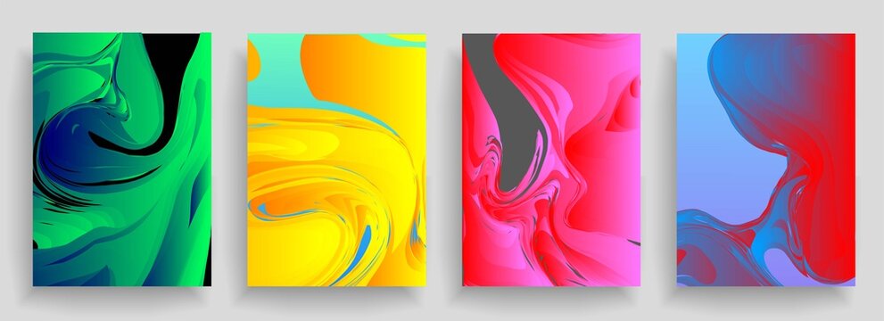 Abstract geometric pattern background for brochure cover design. Blue, yellow, red, orange, pink and green vector banner template