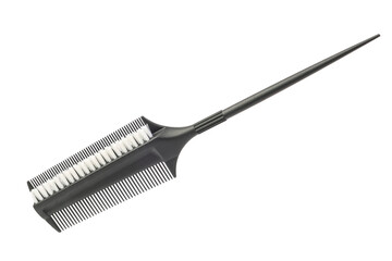 Brushed brush with bristles isolated on white background