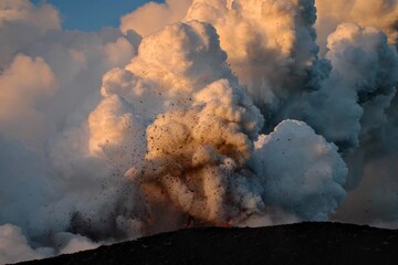Coulées de lave du volcan Kilauea à Hawaii