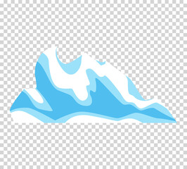 Iceberg. Cartoon floating iceberg. Ocean ice rock landscape for climate and environment protection concept. Iceberg cold, nature winter glacier