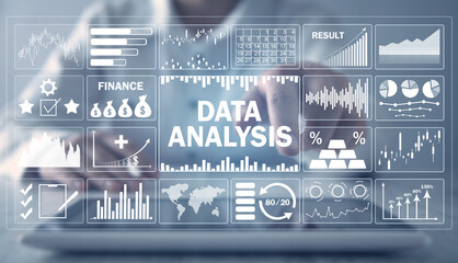 Data Analysis. Profit charts and stock market trends analysis. Business. Finance