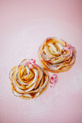 A beautiful dessert in the form of a rose.