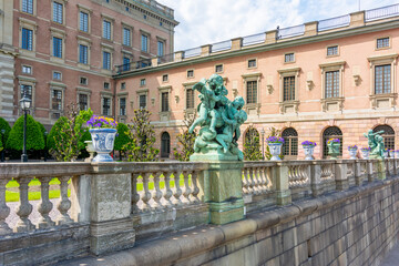 Fototapeta na wymiar Royal palace facade in Stockholm, Sweden