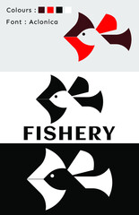 Fish logo design with negative space