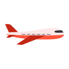 plane isolated on white, vector illustration, flat style