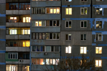 Fototapeta na wymiar there is a house of Soviet architecture