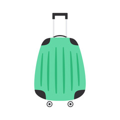 travel suitcase isolated on white background, vector illustration, flat style