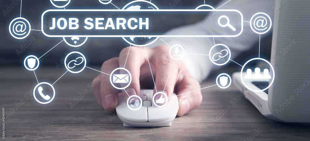 Canvas Prints person using computer mouse. job search