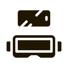 Obraz premium glasses for virtual reality glyph icon vector. glasses for virtual reality sign. isolated symbol illustration