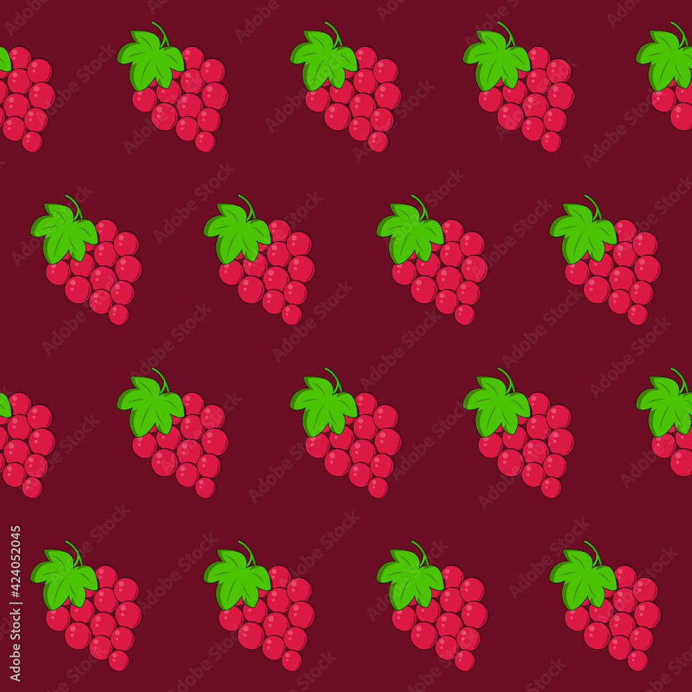 Poster grapes pink pattern. seamless pink pattern. vector.
