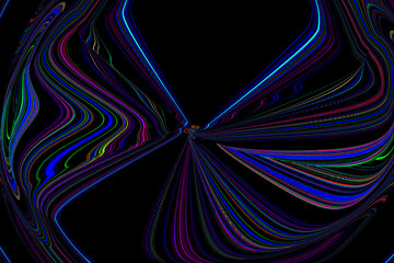 COLOURFUL CURVES ON BLACK BACKGROUND