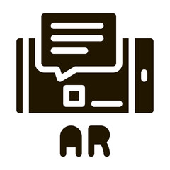 augmented reality in phone glyph icon vector. augmented reality in phone sign. isolated symbol illustration