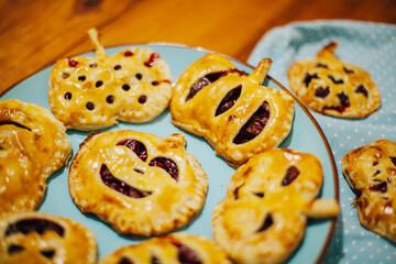 Pumpkin mini pies for Halloween.