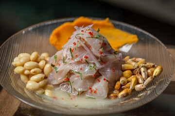 The flavor of Ceviche is the tangy taste of lime, with a bit of garlic and spice mixed in. For the typical American, Peruvian ceviche will blast your mouth with what seems like a thousand new flavors 