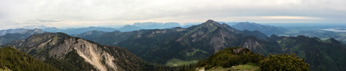 Naklejka premium Panorama view from Hochfelln mountain in Bavaria, Germany