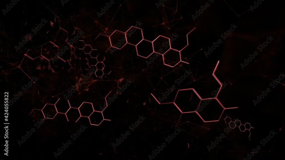 Aufkleber abstract geometric copy space background with hexagons, structure molecules. three-dimensional scien