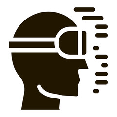 projecting reality through special glasses glyph icon vector. projecting reality through special glasses sign. isolated symbol illustration