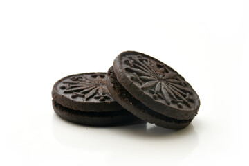 black Cookies isolated on white background