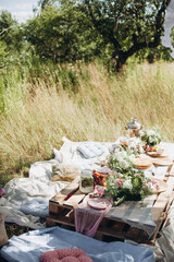  Wedding decor in the style of a boho. Wedding bouquet, visiting ceremony, concept
